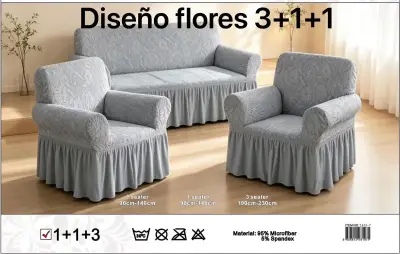Fundas para sofá diseño rayado 3+1+1 Diana - miniatura 5