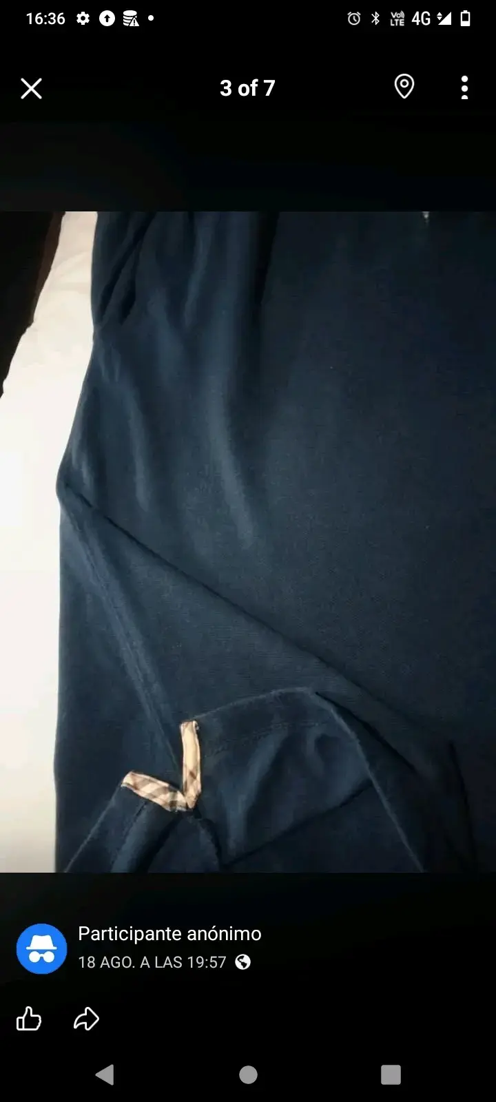 Polera Azul Burberry XL - 3