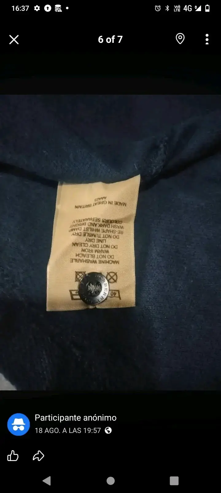 Polera Azul Burberry XL - 4