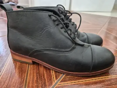 Botines 100% de cuero negro - miniatura 1