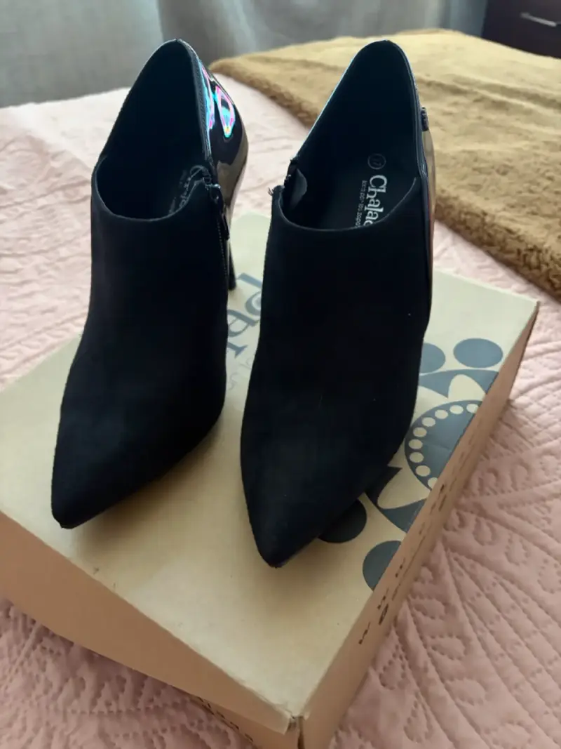 Botín negro mujer,sandalia Rosa,zapato en punta - 2
