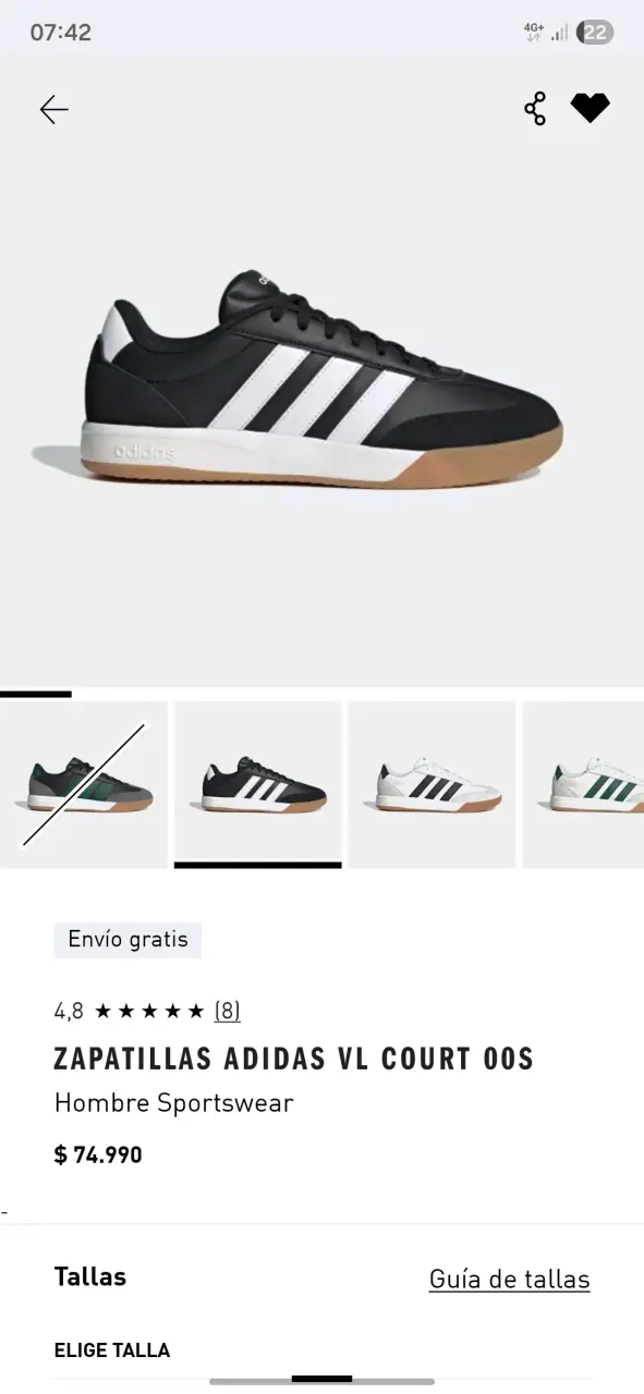 Zapatillas Adidas VL Court 00S negras para hombre - 1