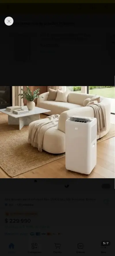 Aire Acondicionado Portátil Nex 12000 BTU Blanco - miniatura 3