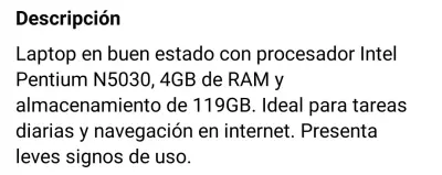 Laptop Intel Pentium N5030 4GB RAM 119GB - miniatura 2