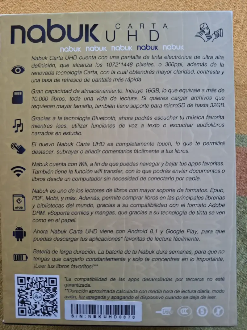 E-reader Nabuk Carta UHD con funda - 3