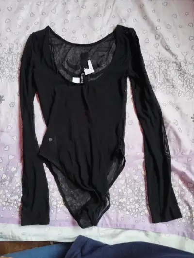 Body negro con diseño de esqueleto para mujer - miniatura 2