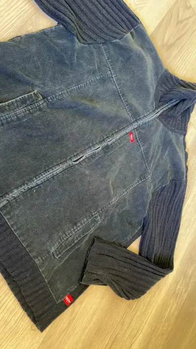 Chaqueta de pana azul marino - miniatura 1