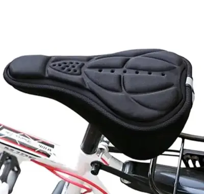 Funda de Asiento de Bicicleta Acolchada Negra - miniatura 1