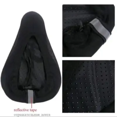 Funda de Asiento de Bicicleta Acolchada Negra - miniatura 3