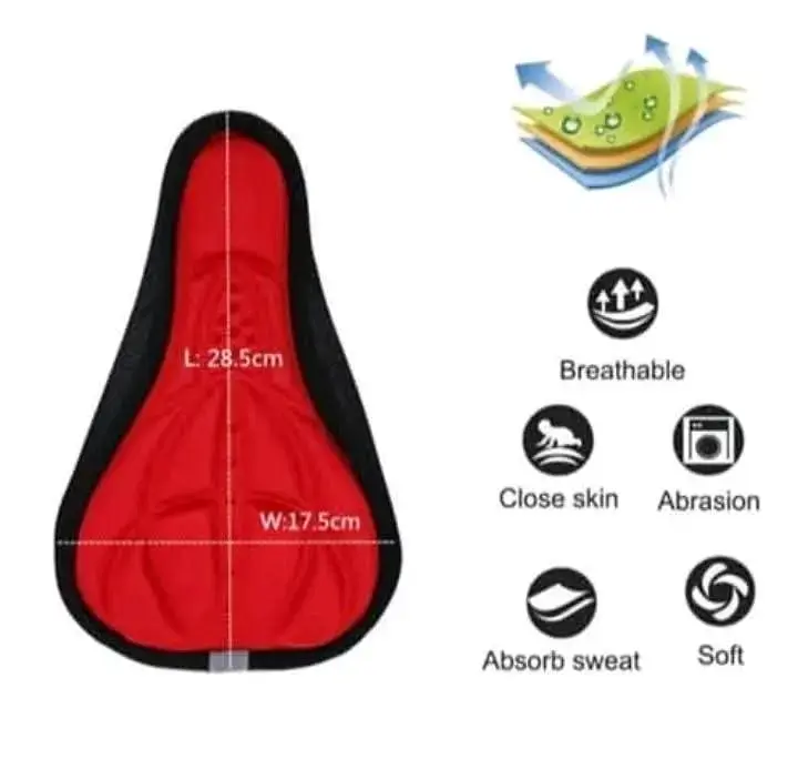 Funda de Asiento de Bicicleta Acolchada Negra - 4
