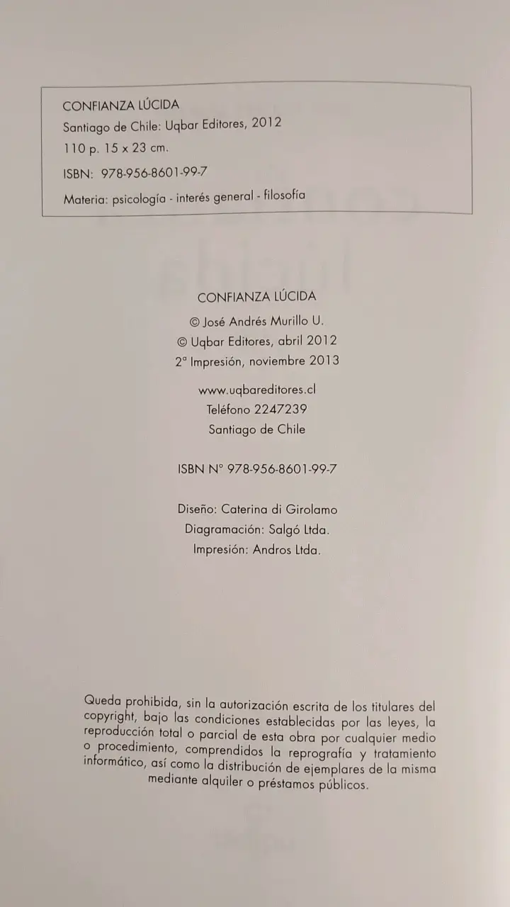 Libro 'Confianza Lúcida' de José Andrés Murillo - 3