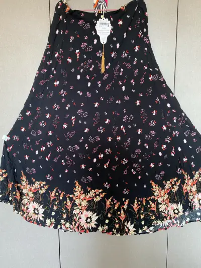 Falda larga floral negra Umbrale - miniatura 4