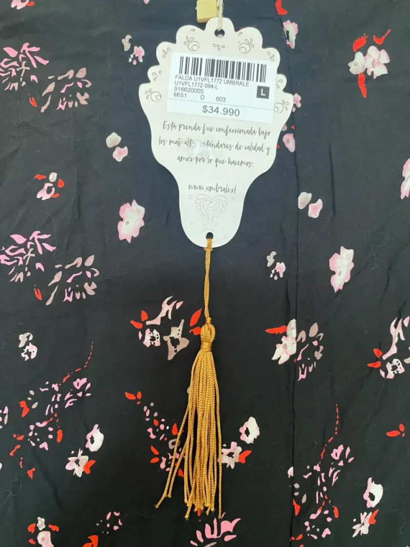 Falda larga floral negra Umbrale - 5