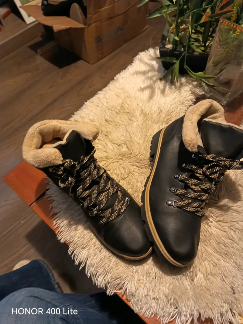 Botas de invierno  hombre negras con forro de lana - 2