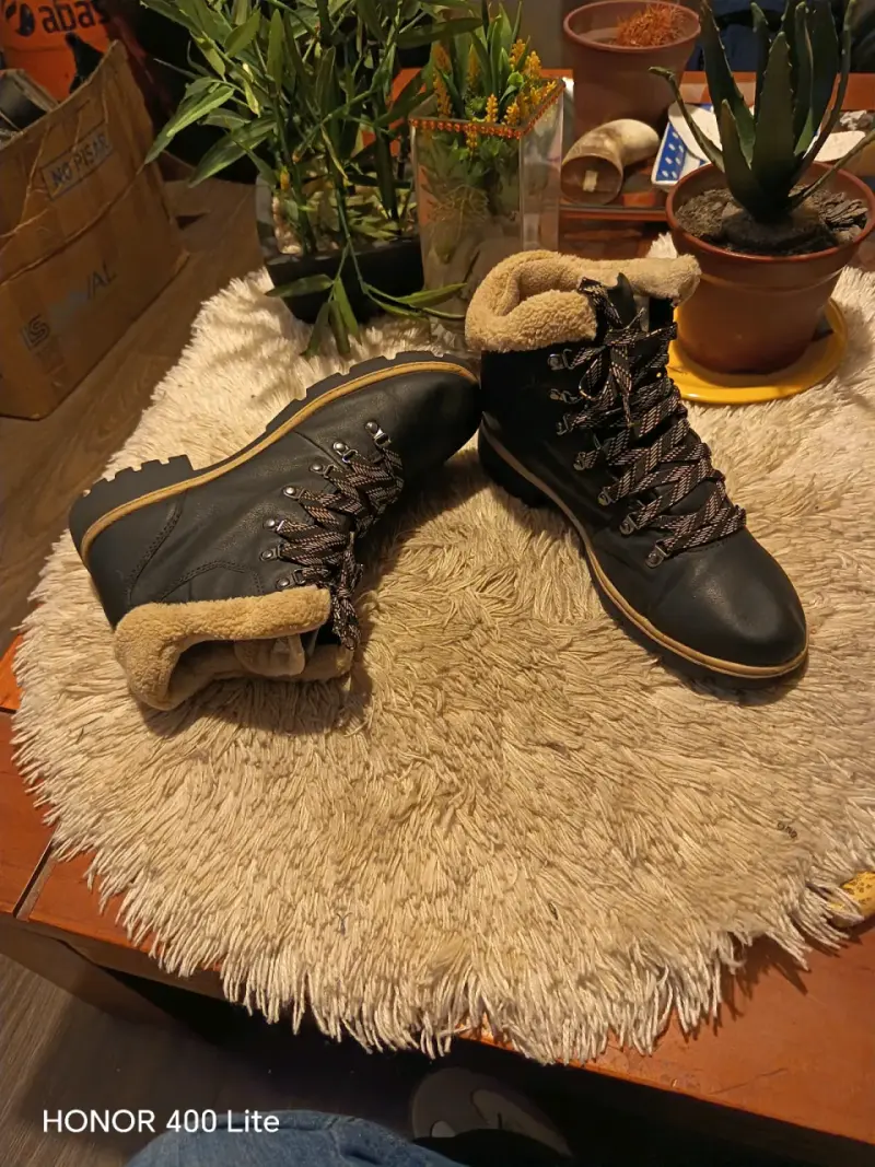 Botas de invierno  hombre negras con forro de lana - 3