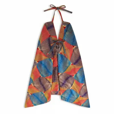 Vestido Playero Halter Algodón Africano Talla L - miniatura 1
