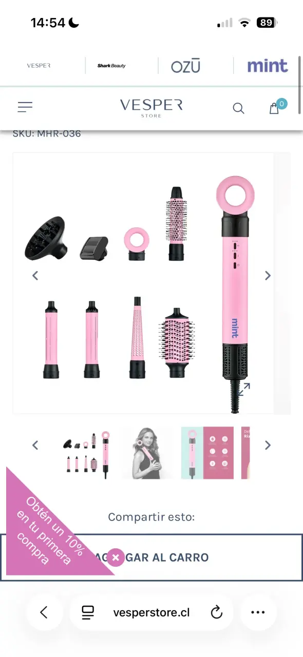 Secador Multistyler 8 en 1 Mint Rosado - 3