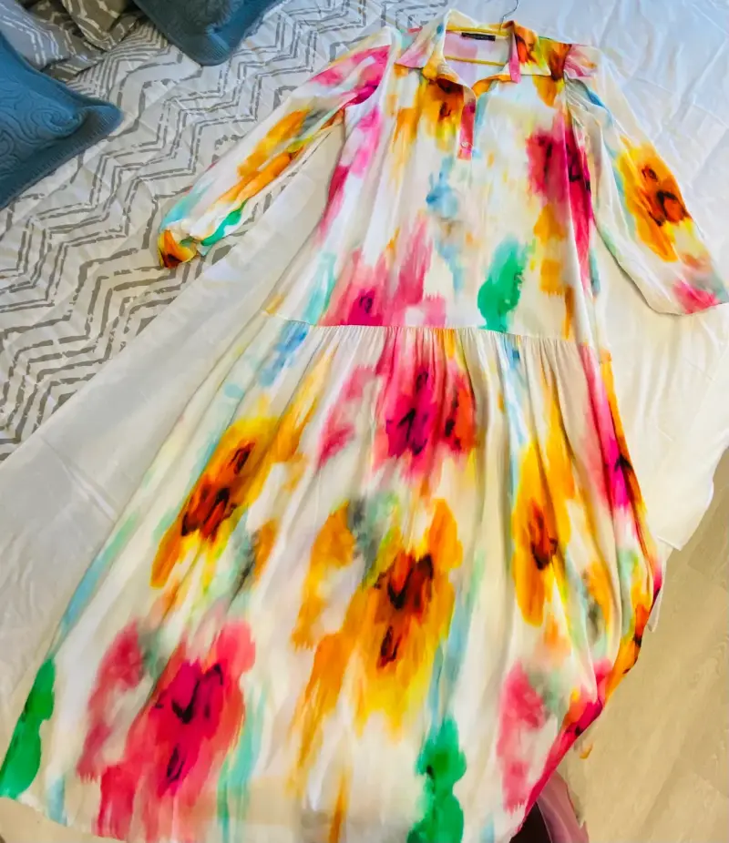 Vestido largo multicolor Lineatre - 2