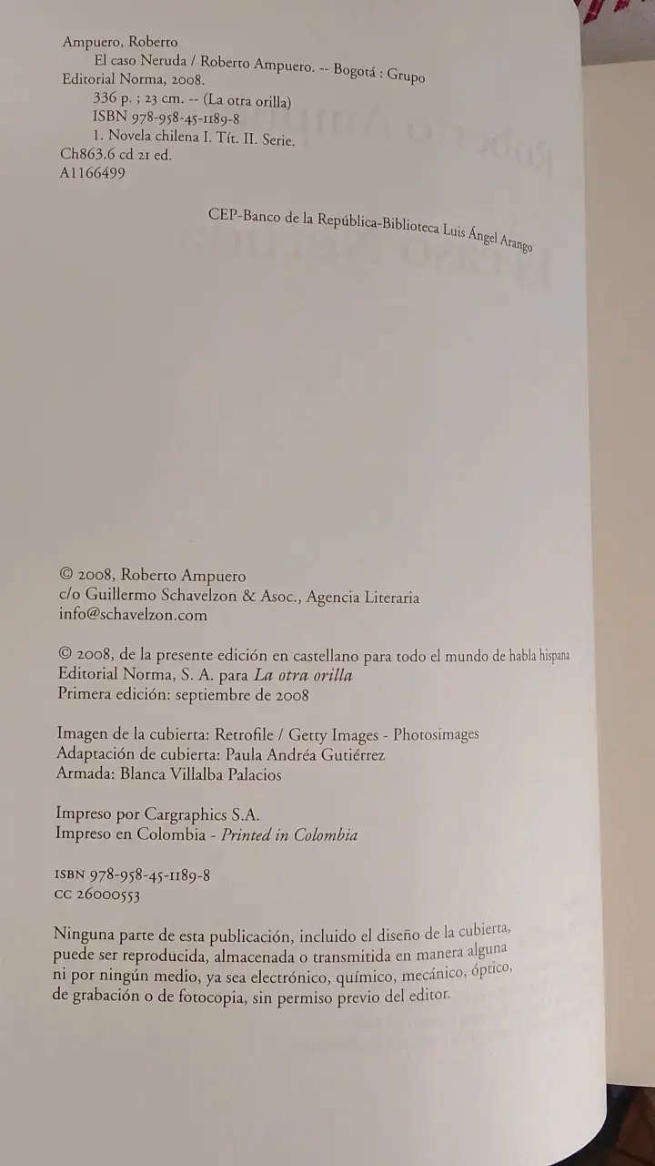 Libro El Caso Neruda de Roberto Ampuero - 3