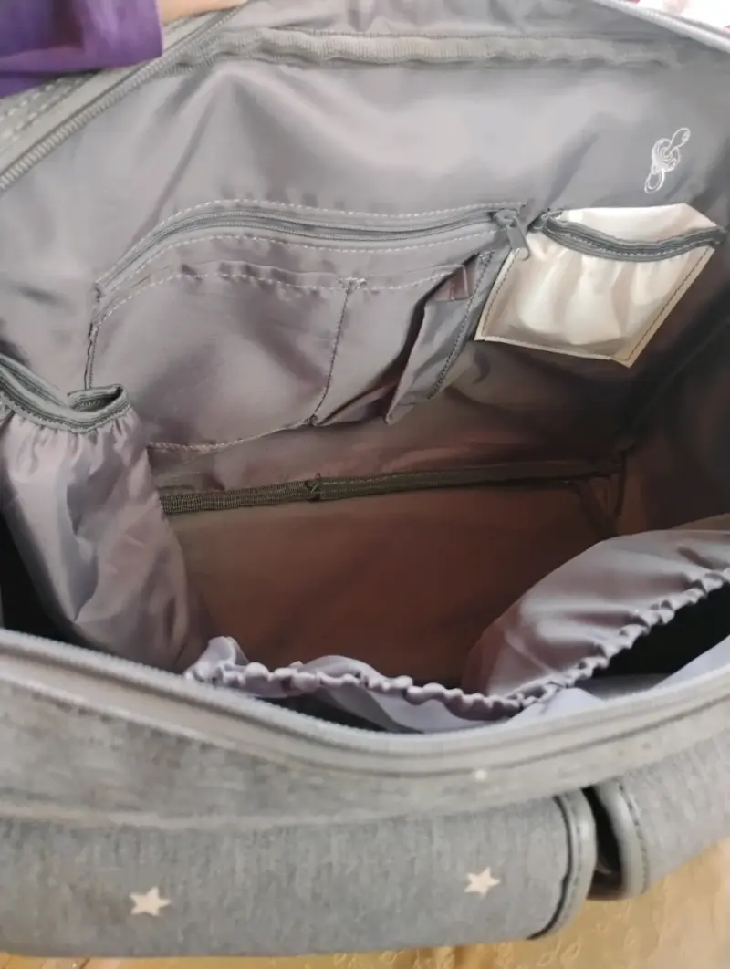 Bolso maternal gris con estrellas Infanti - 2