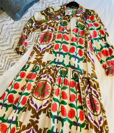 Vestido largo estampado floral bohemio - miniatura 2