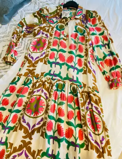 Vestido largo estampado floral bohemio - miniatura 3