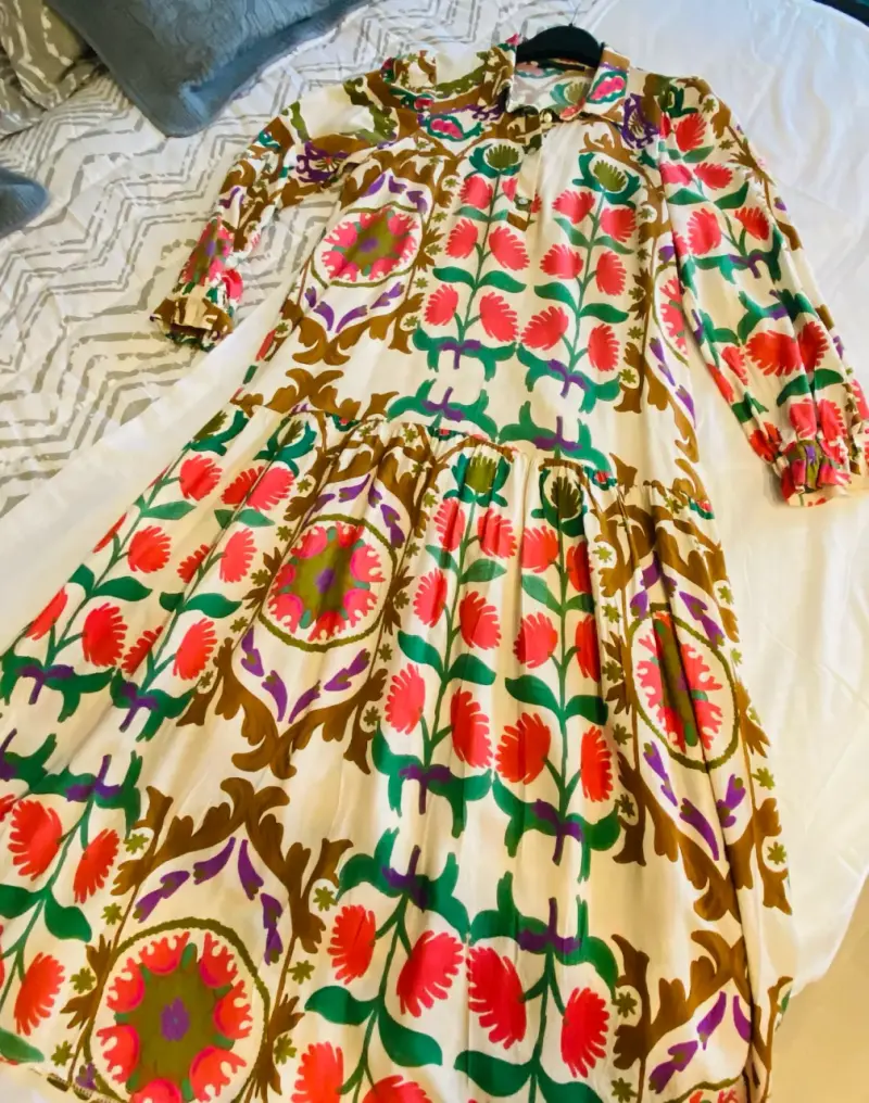 Vestido largo estampado floral bohemio - 4