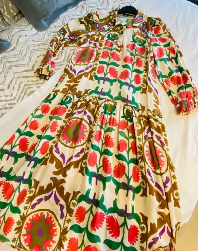 Vestido largo estampado floral bohemio - miniatura 4