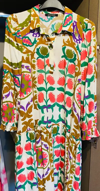 Vestido largo estampado floral bohemio - miniatura 5