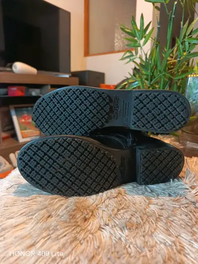 Botas de cuero  sintético negro con cordones - miniatura 3