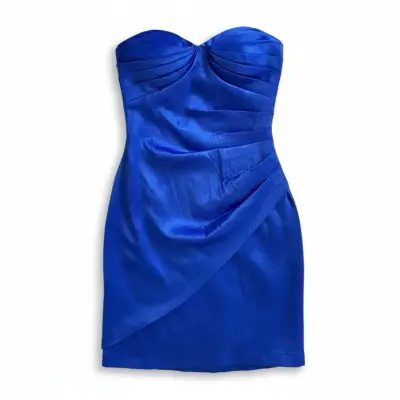 Vestido Corto Strapless Azul Rey Scribbles Talla S - miniatura 1