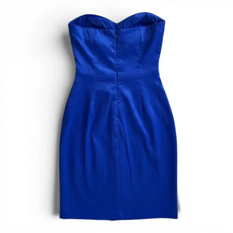 Vestido Corto Strapless Azul Rey Scribbles Talla S - 2