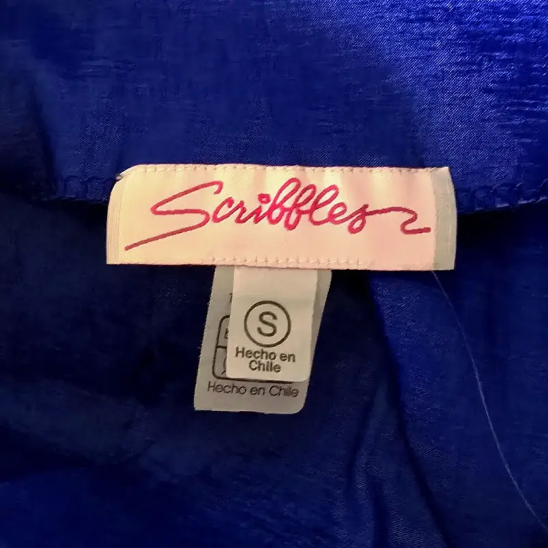 Vestido Corto Strapless Azul Rey Scribbles Talla S - 3