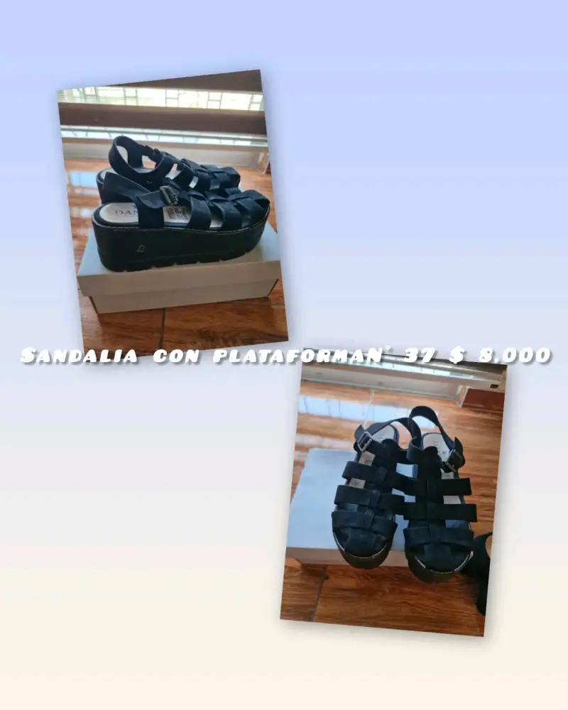 Sandalias negras con plataforma talla 37