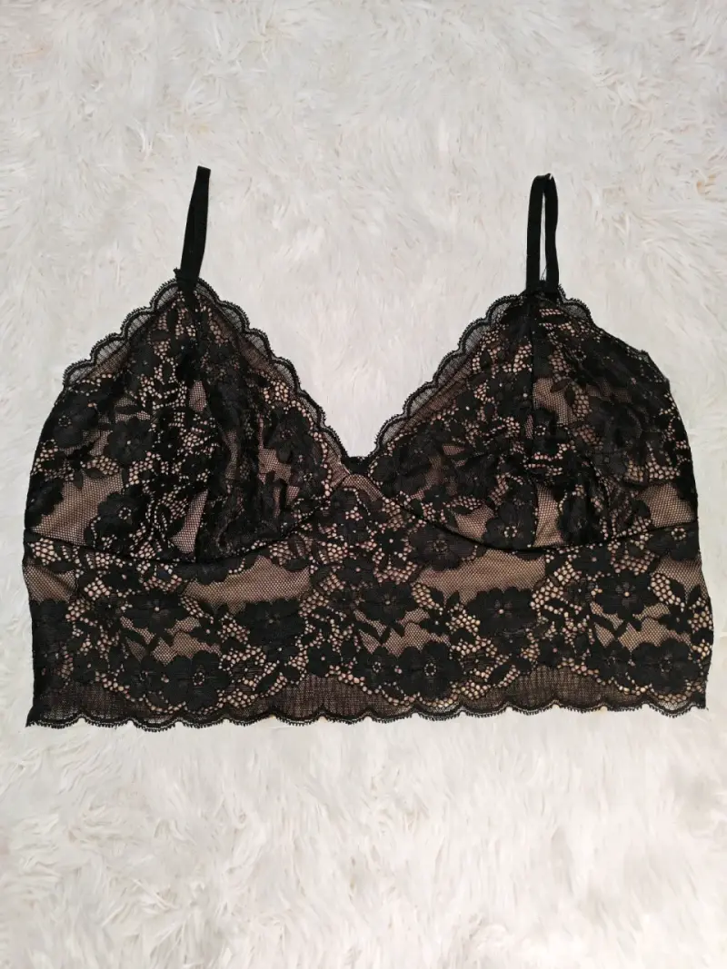 Conjunto de encaje y lentejuelas negro elegante - 6