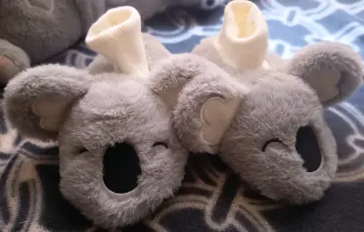 Pantuflas de bebé con diseño de koala gris - miniatura 1