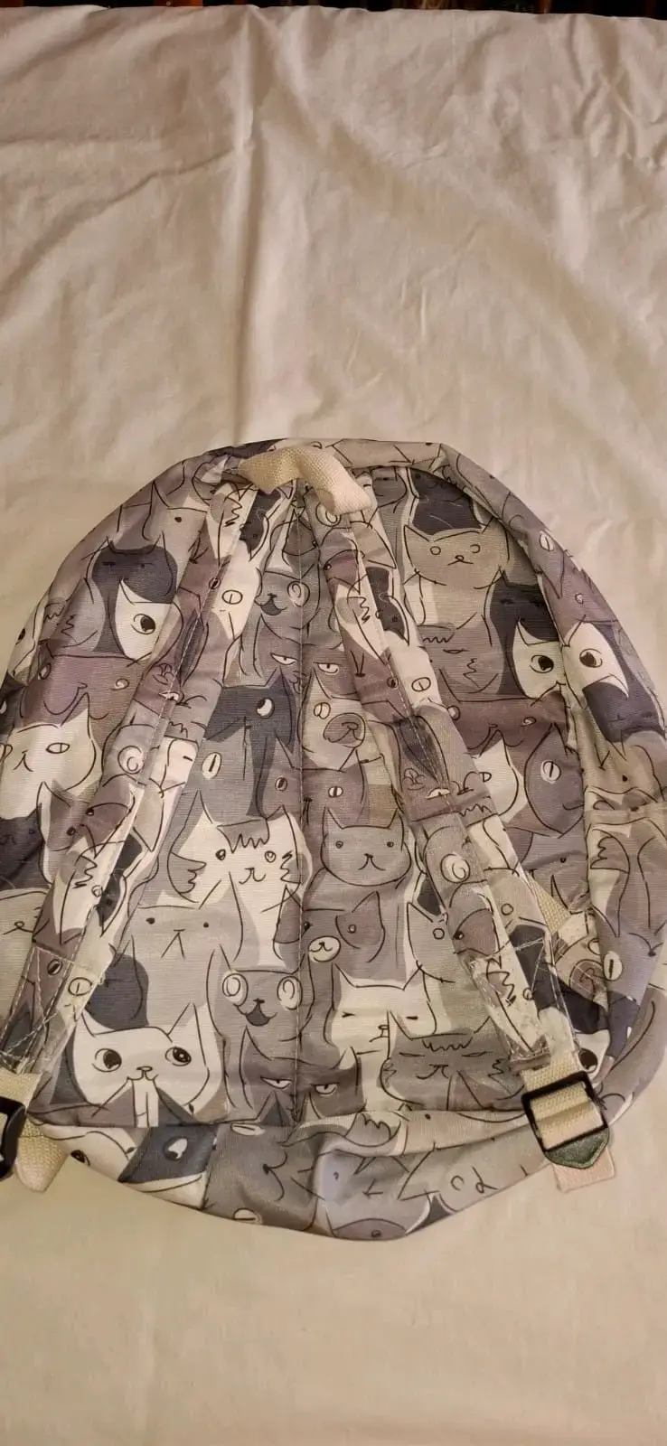 Mochila con diseño de gatos en tonos grises - 2