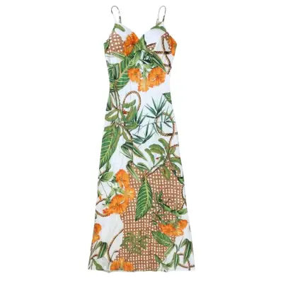 Vestido Maxi Estampado Tropical Thais Talla L - miniatura 1