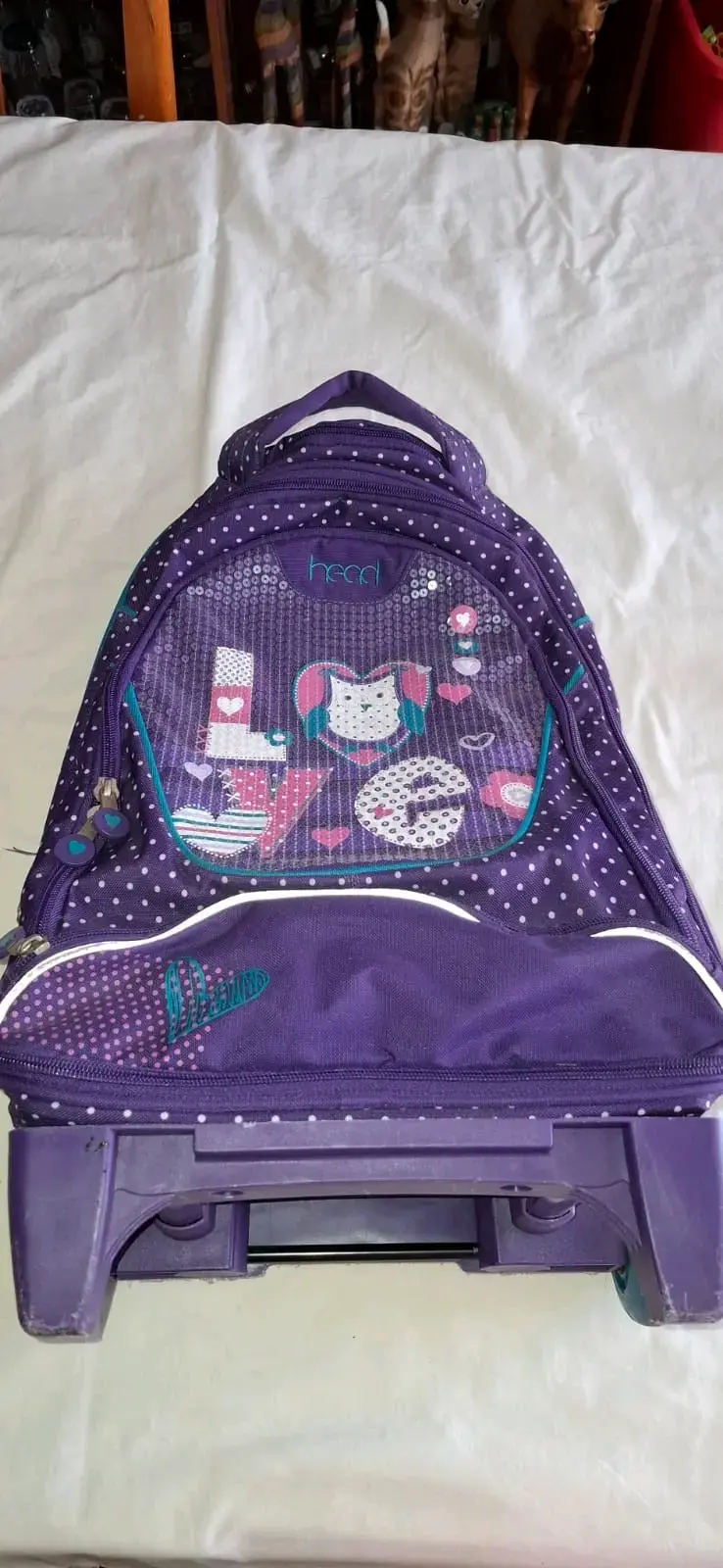 Mochila escolar morada con ruedas Head - 1