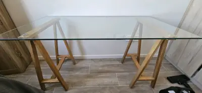 Mesa de Escritorio de Vidrio y Madera - miniatura 5