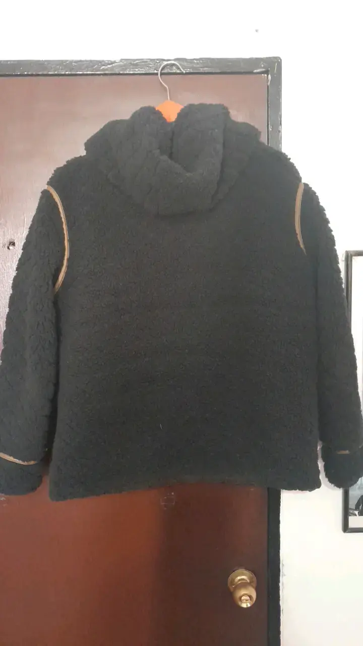 Chaqueta de lana negra con capucha RKF - 2