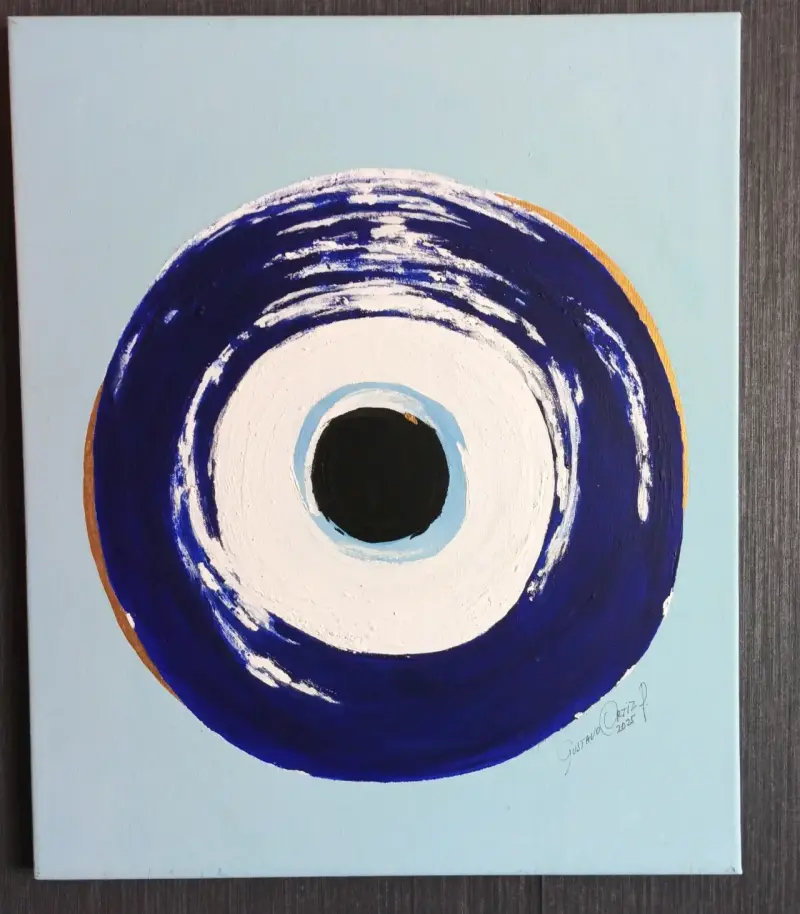 Cuadro decorativo ojo turco azul