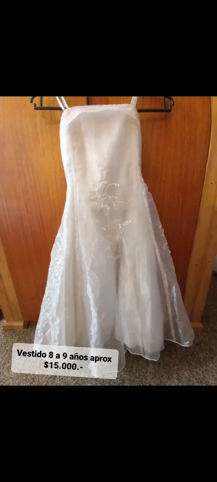 Vestido de fiesta blanco para niña 8-9 años