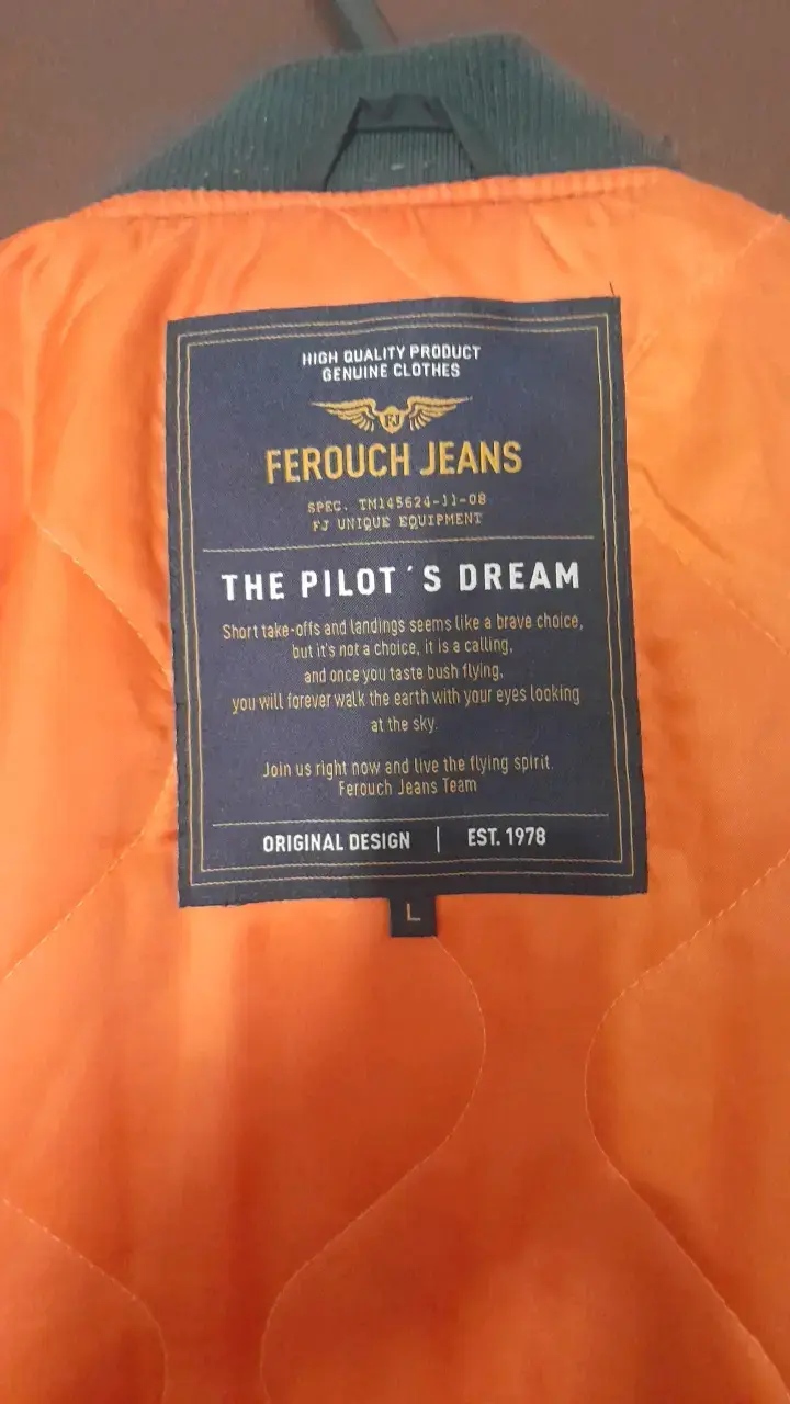 Chaqueta Bomber Negra Ferouch Jeans Talla L - 1