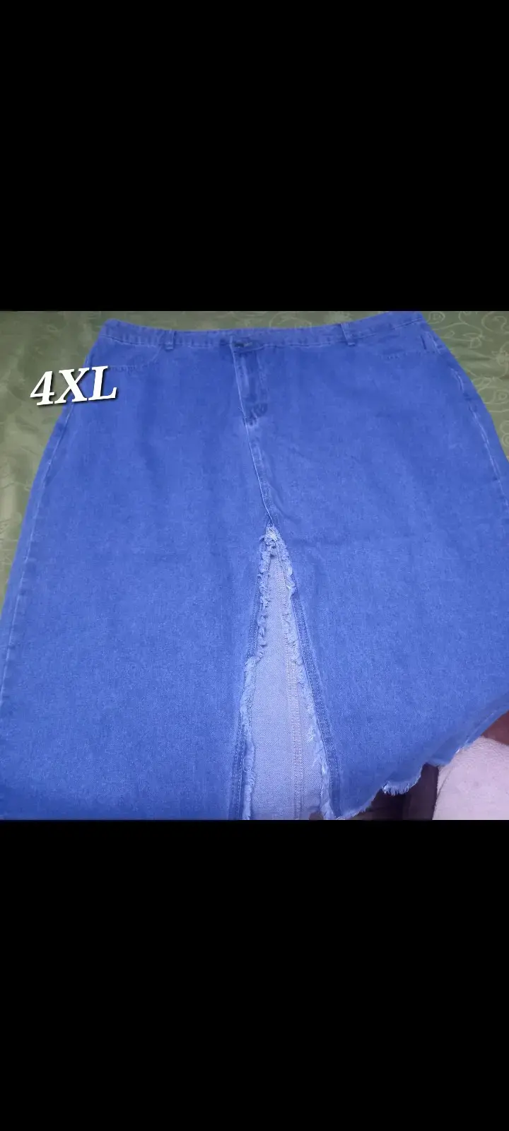 Falda de mezclilla azul talla 4XL con abertura