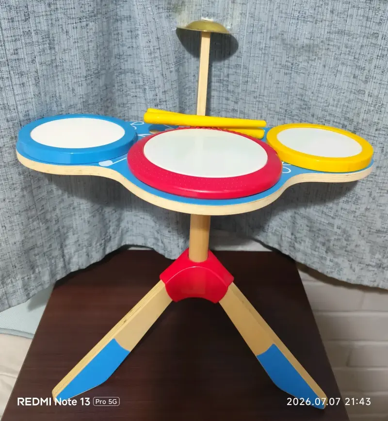 Batería Musical Tricolor de Madera para Niños - 3