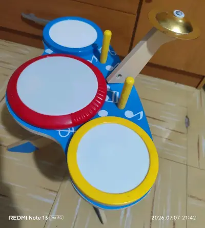 Batería Musical Tricolor de Madera para Niños - miniatura 4