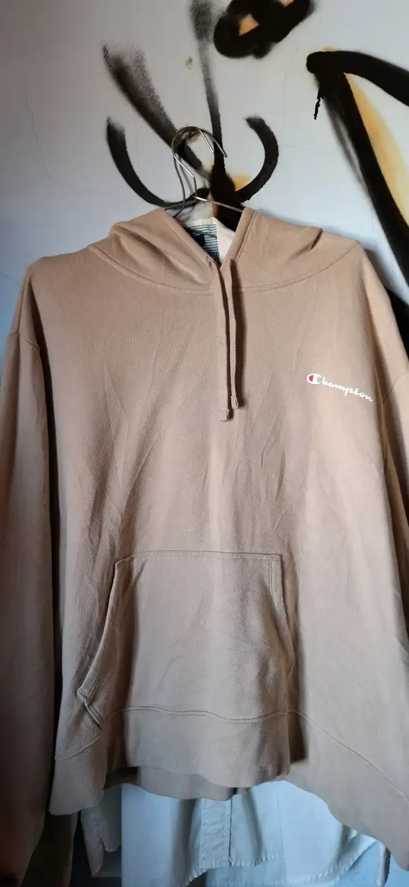 Polerón con capucha beige Champion