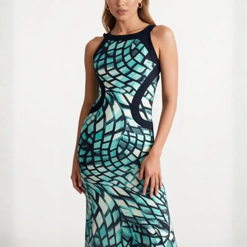 Vestido Maxi Mosaico MT Collection Talla S - 4