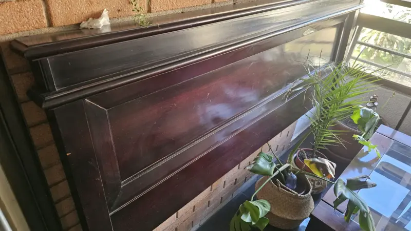 Cabecera de cama de madera oscura KING - 2